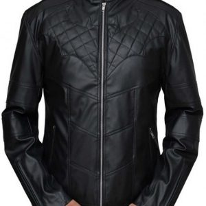 Batman Logo Knight Quilted Leather Jacket