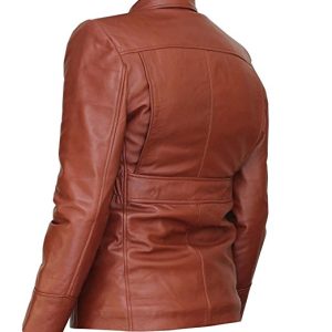 Alternative view of Katniss Everdeen Hunger Games Real Brown Leather Jacket