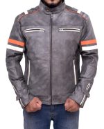 Men Biker Vintage Cafe Racer Retro Jacket