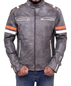 Men Biker Vintage Cafe Racer Retro Jacket