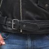 Stylish Belted Rider Leather Jacket Black
