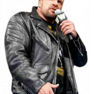 Triple H WWE Superstar Black Leather Jacket