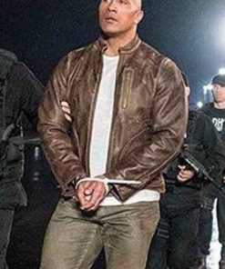 Alternative view of Dwayne Johnson Rampage Brown Distressed Leather Jacket
