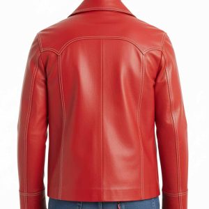 Alternative view of Brad Pitt Fight Club Red Leather Coat