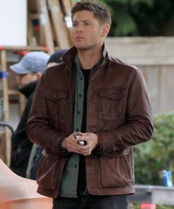 Alternative view of Dean Winchester Supernatural Season 7 Leather Jacket
