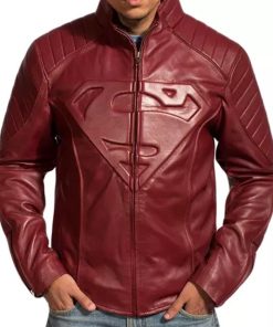 tom welling smallville red leather jacket