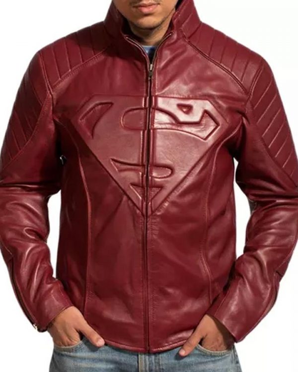 tom welling smallville red leather jacket