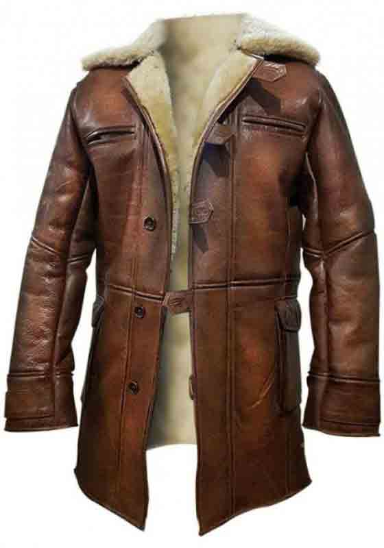 Winter Shearling Leather Coat | Brown Real Leather Coat