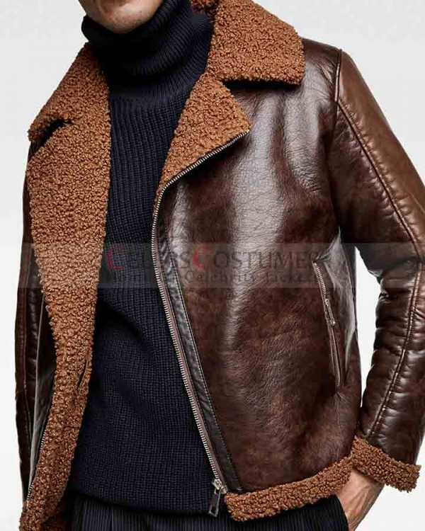 Dean Ambrose Brown Shearling Jacket