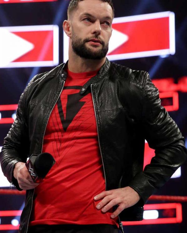 Finn Bálor Black Real Leather Jacket