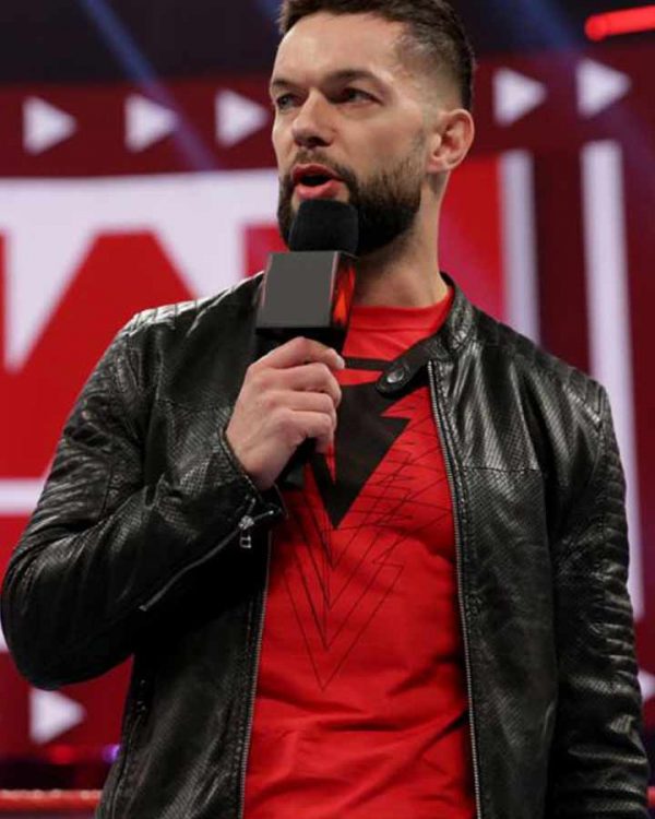 Finn Balor Black Real Leather Jacket WWE Finn Balor Jacket