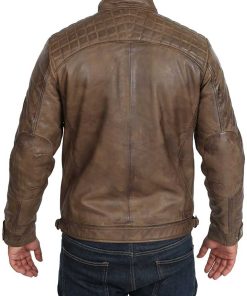 Alternative view of Vintage Distressed Brown Mens Leather Jacket