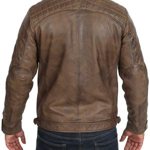 Alternative view of Vintage Distressed Brown Mens Leather Jacket