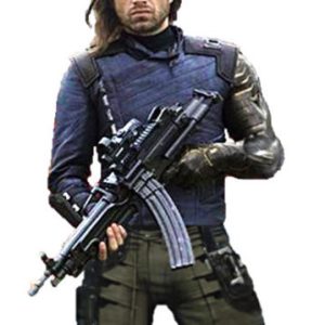 Alternative view of Avengers Infinity War Bucky Barnes Leather Jacket