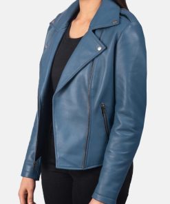 Alternative view of Blueberry Motorcycle Leather Jacket