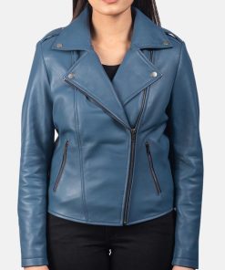 Blueberry Motorcycle Leather Jacket