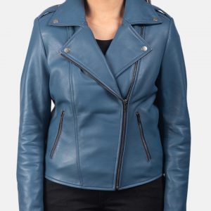 Blueberry Motorcycle Leather Jacket