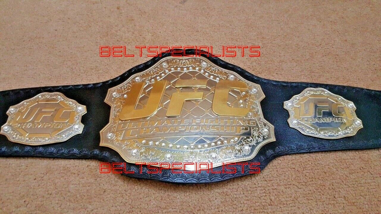 UFC Ultimate Fighting Championship Leather Belt Thick Plated Adult Size Replica 