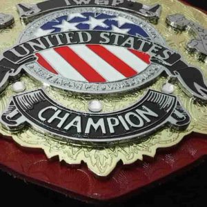 Alternative view of IWGP UNITED STATES Championship Belt Adult Size Belt 4MM Dual Plated replica