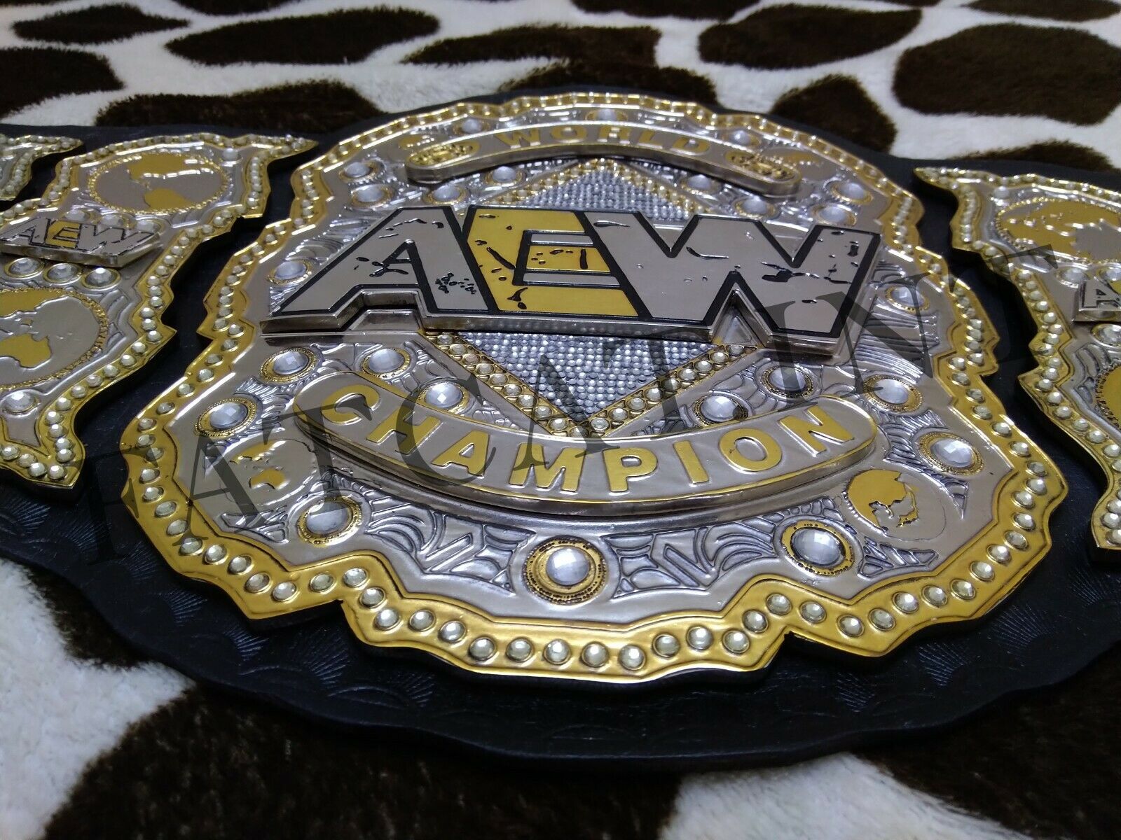 AEW World Champion 3 Layer 4 MM Zink Plates Replica Belt Adult Size