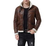 MEN’S RENO BROWN SHEARLING LEATHER JACKET
