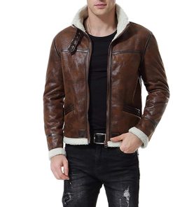 MEN’S RENO BROWN SHEARLING LEATHER JACKET
