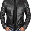 black lambskin leather jacket