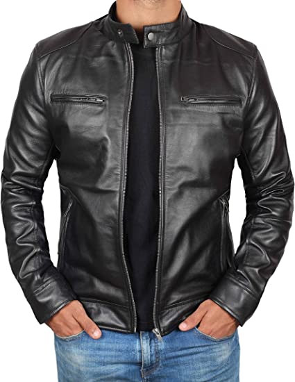 black lambskin leather jacket