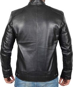 mens black fashion leather jacket