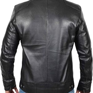 mens black fashion leather jacket