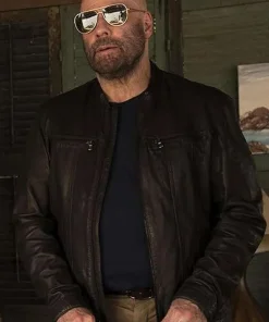 John Travolta Cash Out 2024 Black Leather Jacket