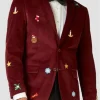Mens Christmas Maroon Blazer