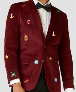 Mens Christmas Maroon Blazer