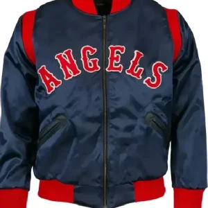 1961 LA Angels Blue Satin Bomber Jacket