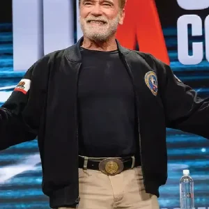 Arnold Schwarzenegger New Heights Show 2024 Black Jacket