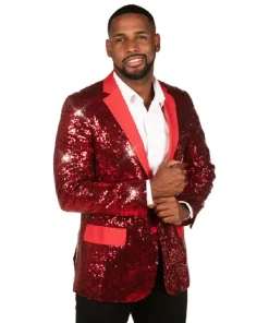 MEN'S RED SEQUIN ALL OVER BLAZER (1)