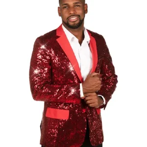 MEN'S RED SEQUIN ALL OVER BLAZER (1)