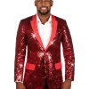 MEN'S RED SEQUIN ALL OVER BLAZER
