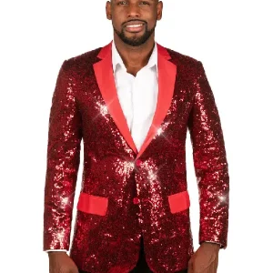 MEN'S RED SEQUIN ALL OVER BLAZER