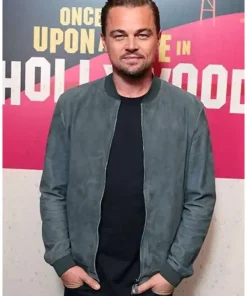 Alternative view of Once Upon a Time In Hollywood Leonardo DiCaprio Bomber Leather Jacket