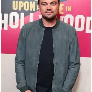 Alternative view of Once Upon a Time In Hollywood Leonardo DiCaprio Bomber Leather Jacket