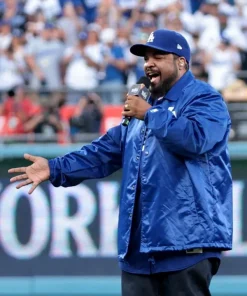Recreated – Ice Cube Los Angeles Dodgers Satin Blue Starter Coach Jacket