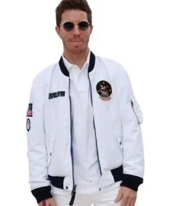 Shaun White Paris Olympics 2024 White Bomber Jacket