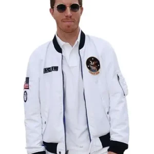 Shaun White Paris Olympics 2024 White Bomber Jacket