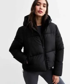 Black Hooded Puffer Jacket
