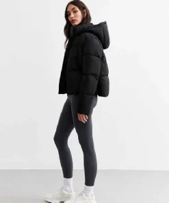 Black Hooded Puffer Jacket (3)