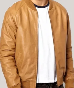 CASUAL TAN BROWN BOMBER JACKET