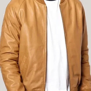 CASUAL TAN BROWN BOMBER JACKET
