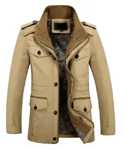 Classic Khaki Winter Military Coat