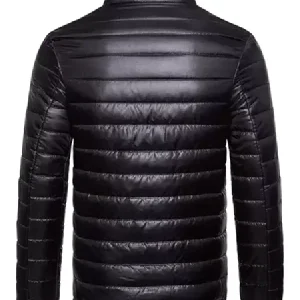 Classic Mens Puffer Leather Jacket (1)